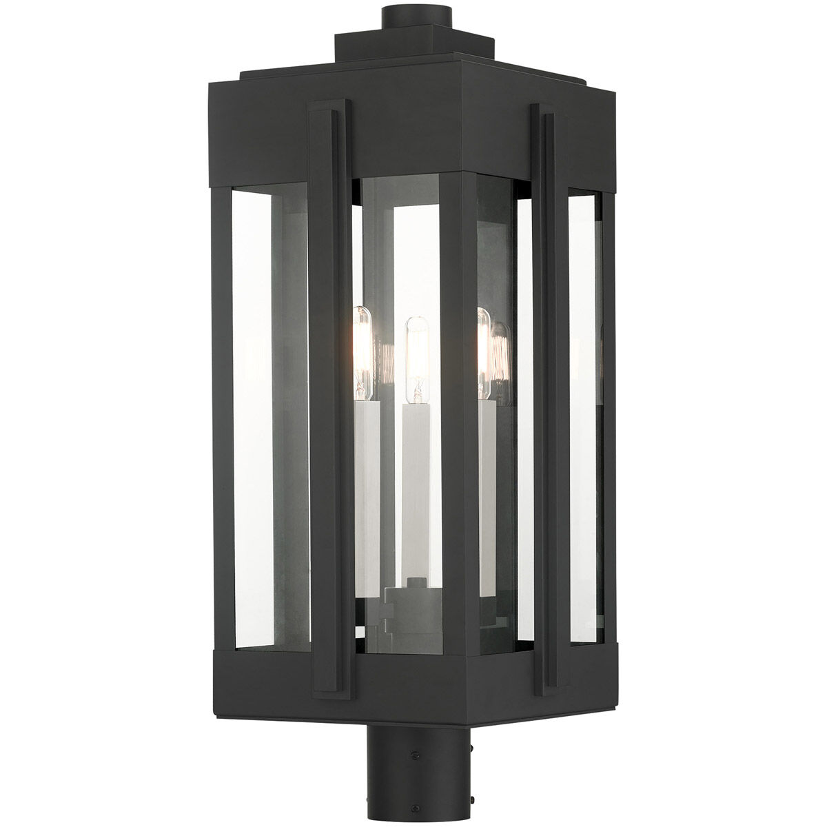 Lexington 3 Light 25 inch Black Outdoor Post Top Lantern