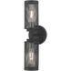 Industro 2 Light 5 inch Black with Brushed Nickel Accents Sconce Wall Light