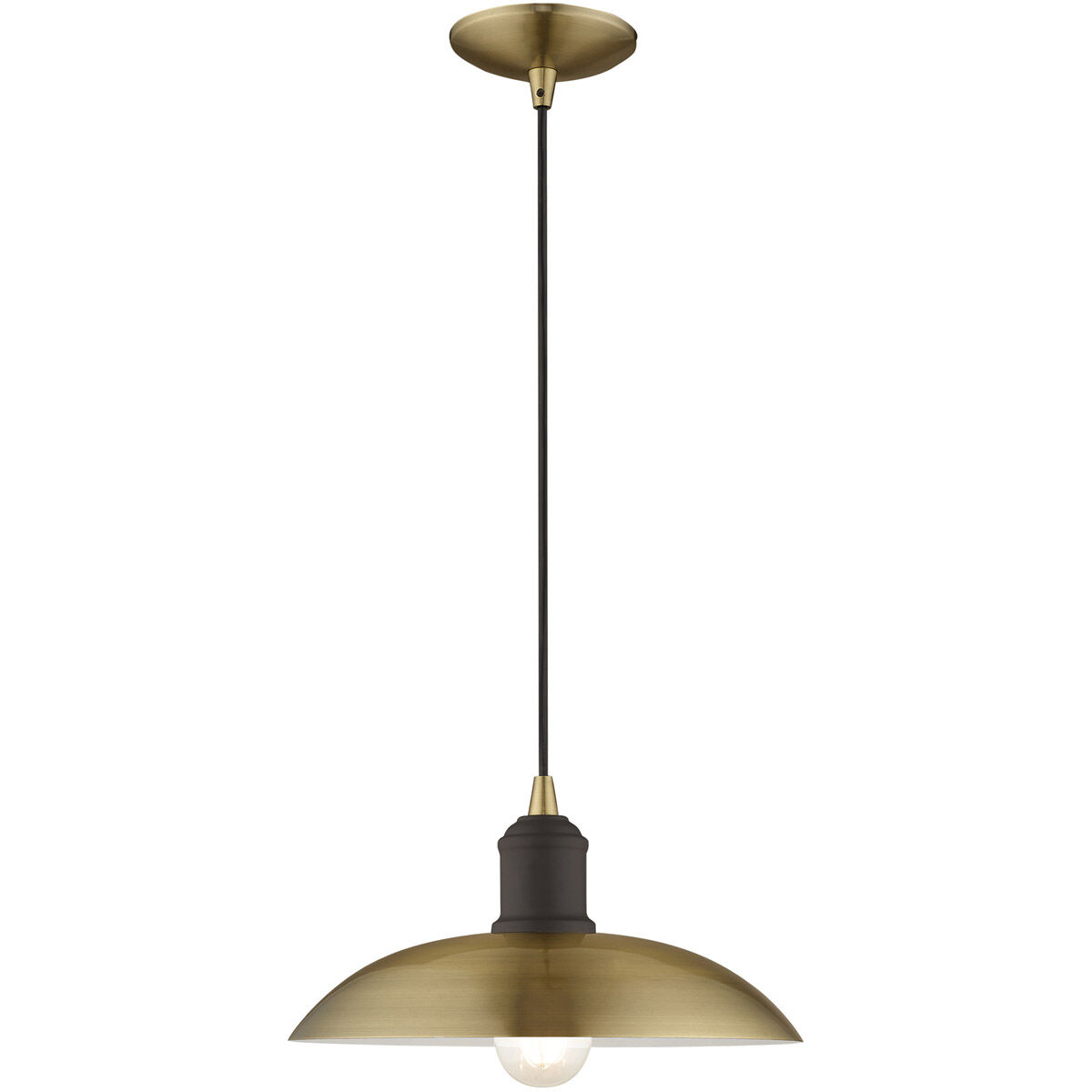Allison 1 Light 12.5 inch Antique Brass Mini Pendant Ceiling Light