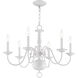 Williamsburgh 6 Light 24 inch White Chandelier Ceiling Light
