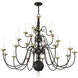 Williamsburg 22 Light 42 inch Black Chandelier Ceiling Light