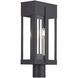 Berksford 2 Light 18.5 inch Black with Brushed Nickel Candles Outdoor Post Top Lantern