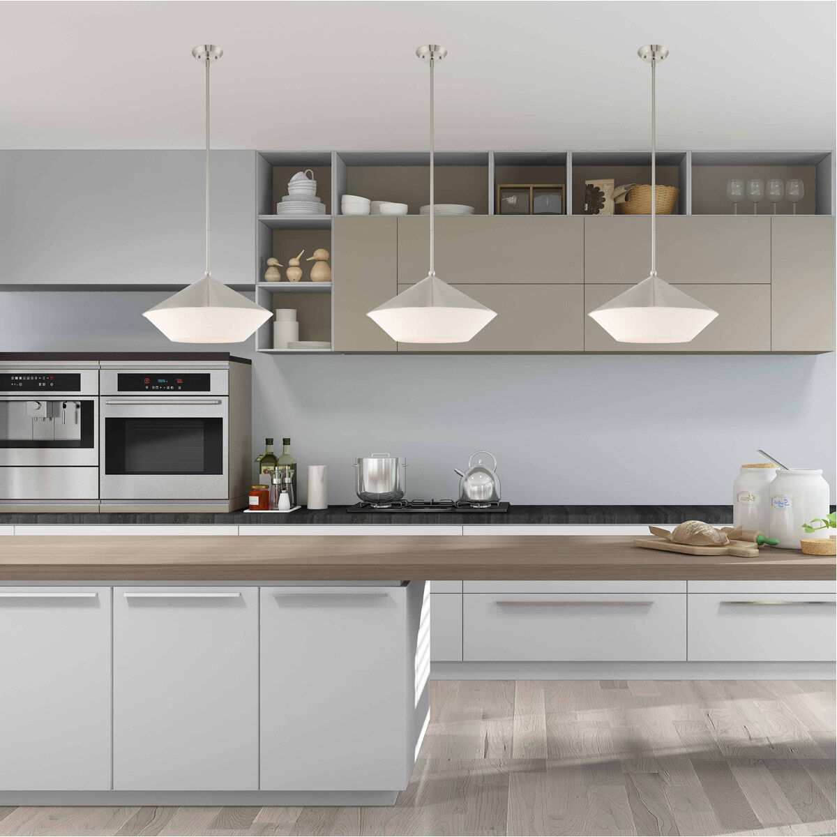 Stockholm 1 Light 18 inch Brushed Nickel Pendant Ceiling Light