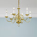 Williamsburgh 6 Light 24 inch Polished Brass Chandelier Ceiling Light