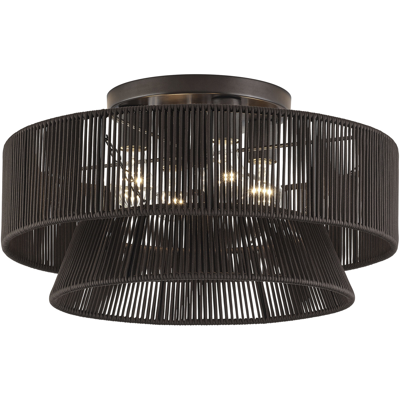 Florell 4 Light 21 inch English Bronze Semi Flush Mount Ceiling Light, Extra Large