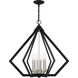 Prism 6 Light 26 inch Black with Brushed Nickel Cluster Chandelier Ceiling Light
