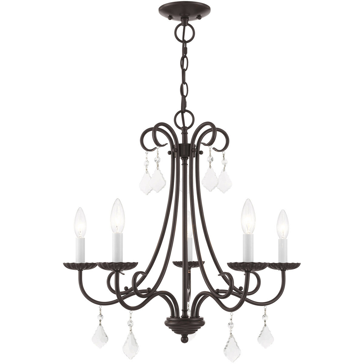 Daphne 5 Light 24.75 inch English Bronze Chandelier Ceiling Light