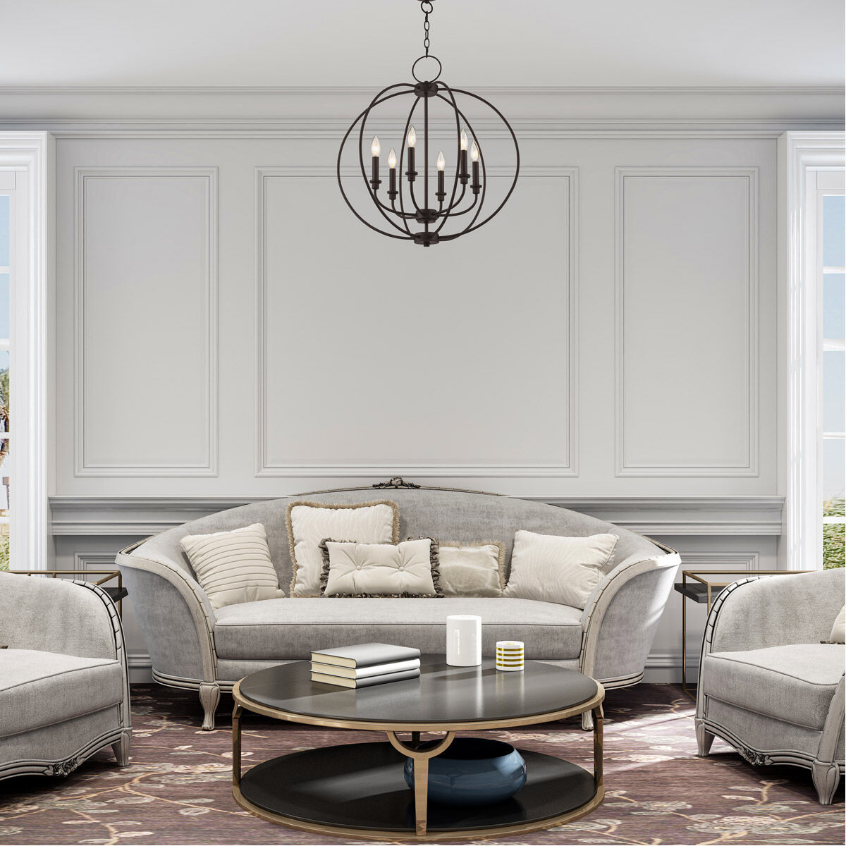 Milania 6 Light 25 inch Bronze Chandelier Ceiling Light