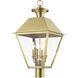 Wentworth 4 Light 27.5 inch Natural Brass Outdoor Extra Large Post Top Lantern, Extra Large