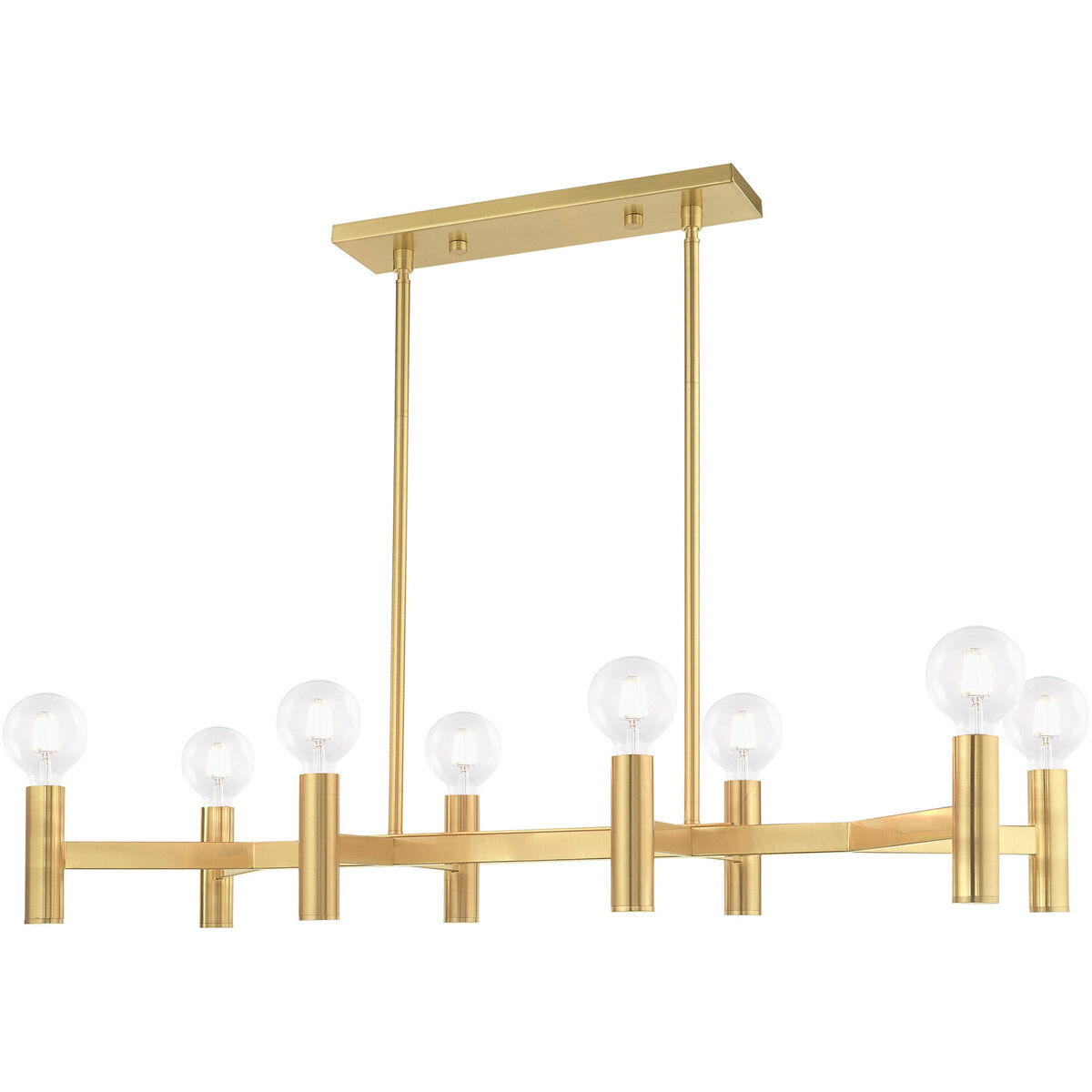 Copenhagen 8 Light 40 inch Satin Brass Linear Chandelier Ceiling Light