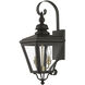 Adams 2 Light 21.5 inch Bronze with Antique Brass Finish Cluster Outdoor Wall Lantern in Bronze with Antique Brass Accent, Medium