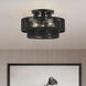 Acordia 3 Light 15 inch Black Semi Flush Mount Ceiling Light, Large