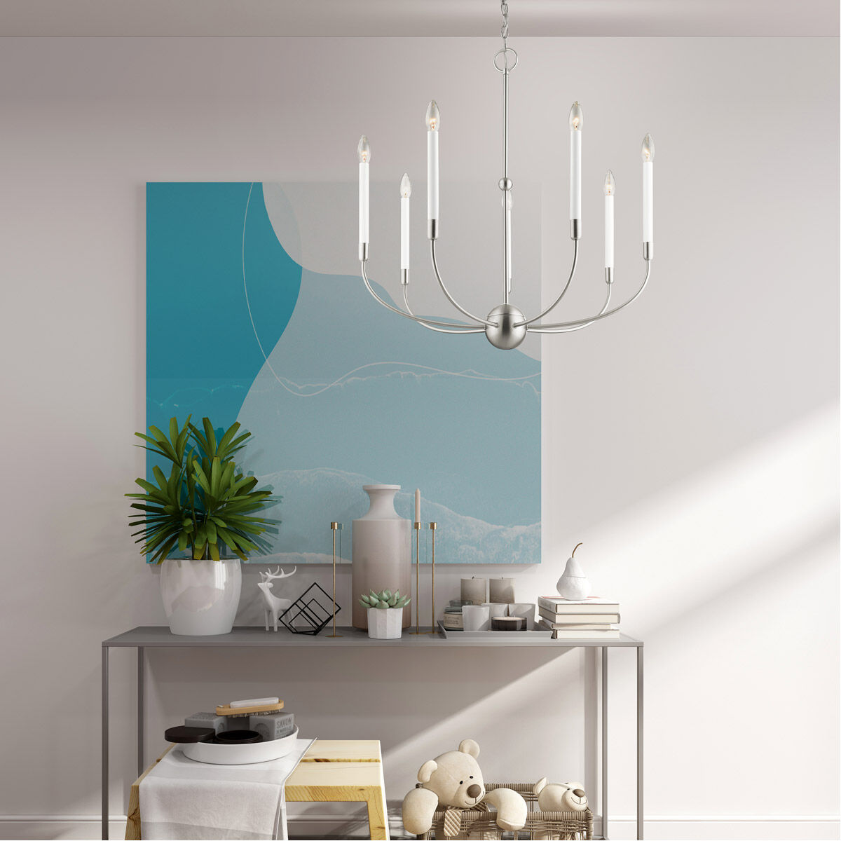 Clairmont 7 Light 28 inch Brushed Nickel Chandelier Ceiling Light