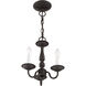 Williamsburgh 3 Light 11 inch Bronze Convertible Mini Chandelier/Ceiling Mount Ceiling Light