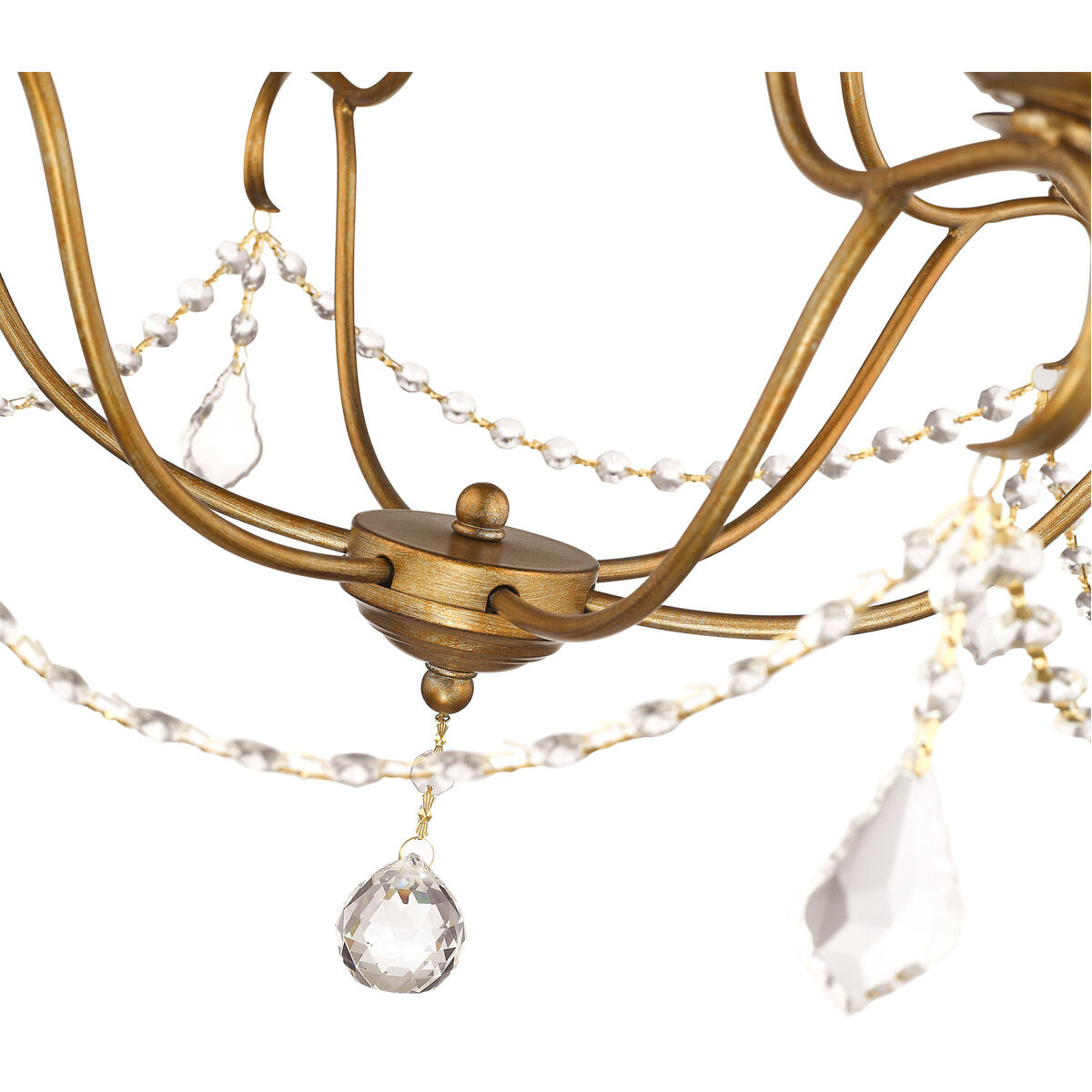 Chesterfield 6 Light 25 inch Antique Gold Leaf Chandelier Ceiling Light