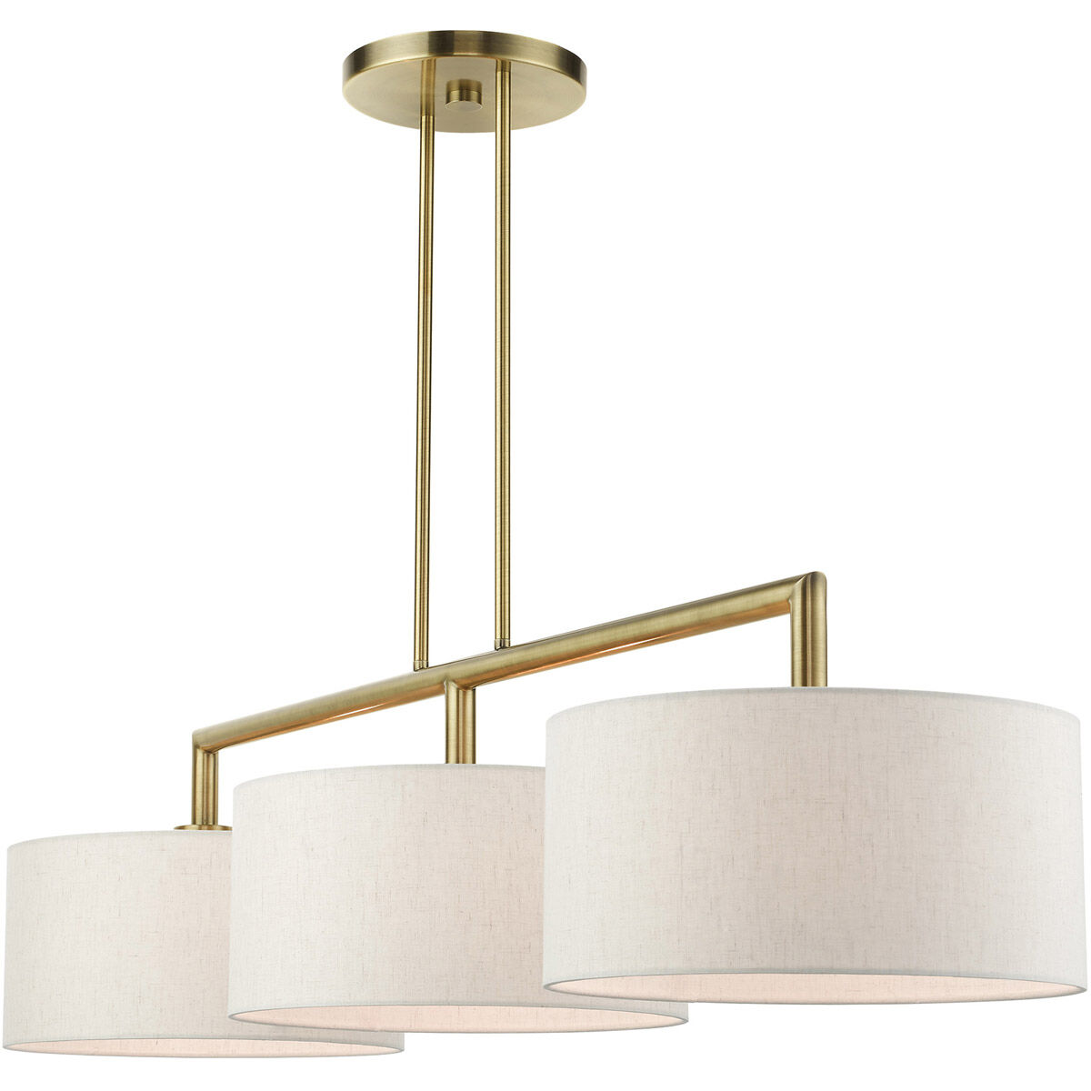 Meridian Linear Chandelier Ceiling Light in Antique Brass