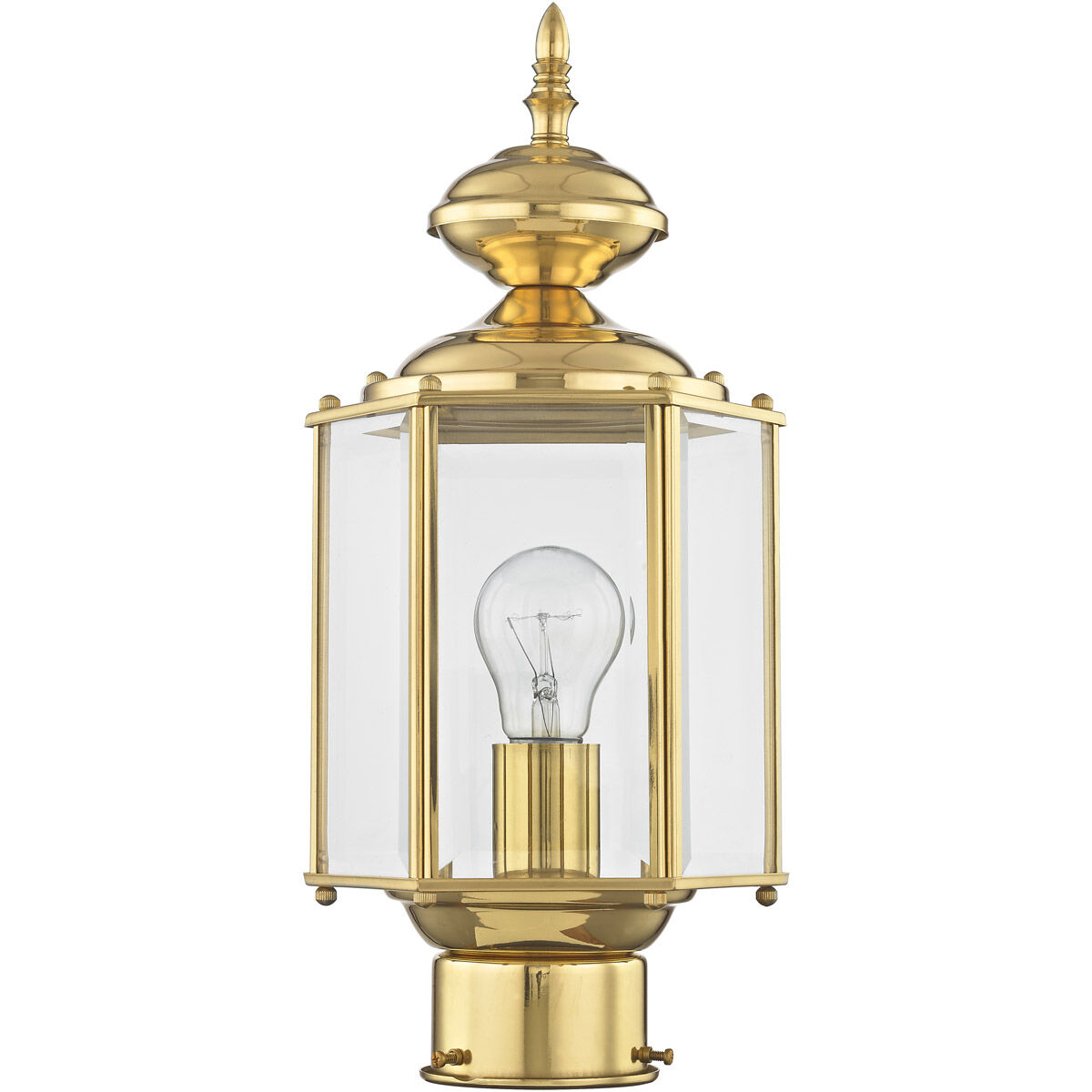 Outdoor Basics 1 Light 15 inch Polished Brass Outdoor Post Top Lantern