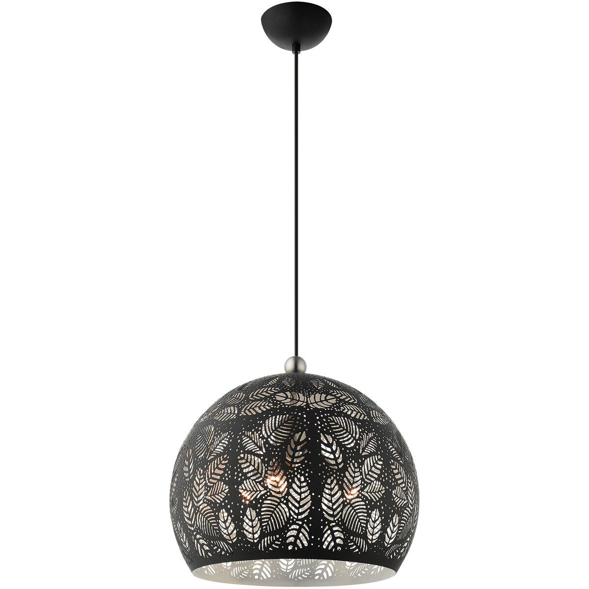 Chantily 3 Light 16 inch Black with Brushed Nickel Accents Pendant Ceiling Light
