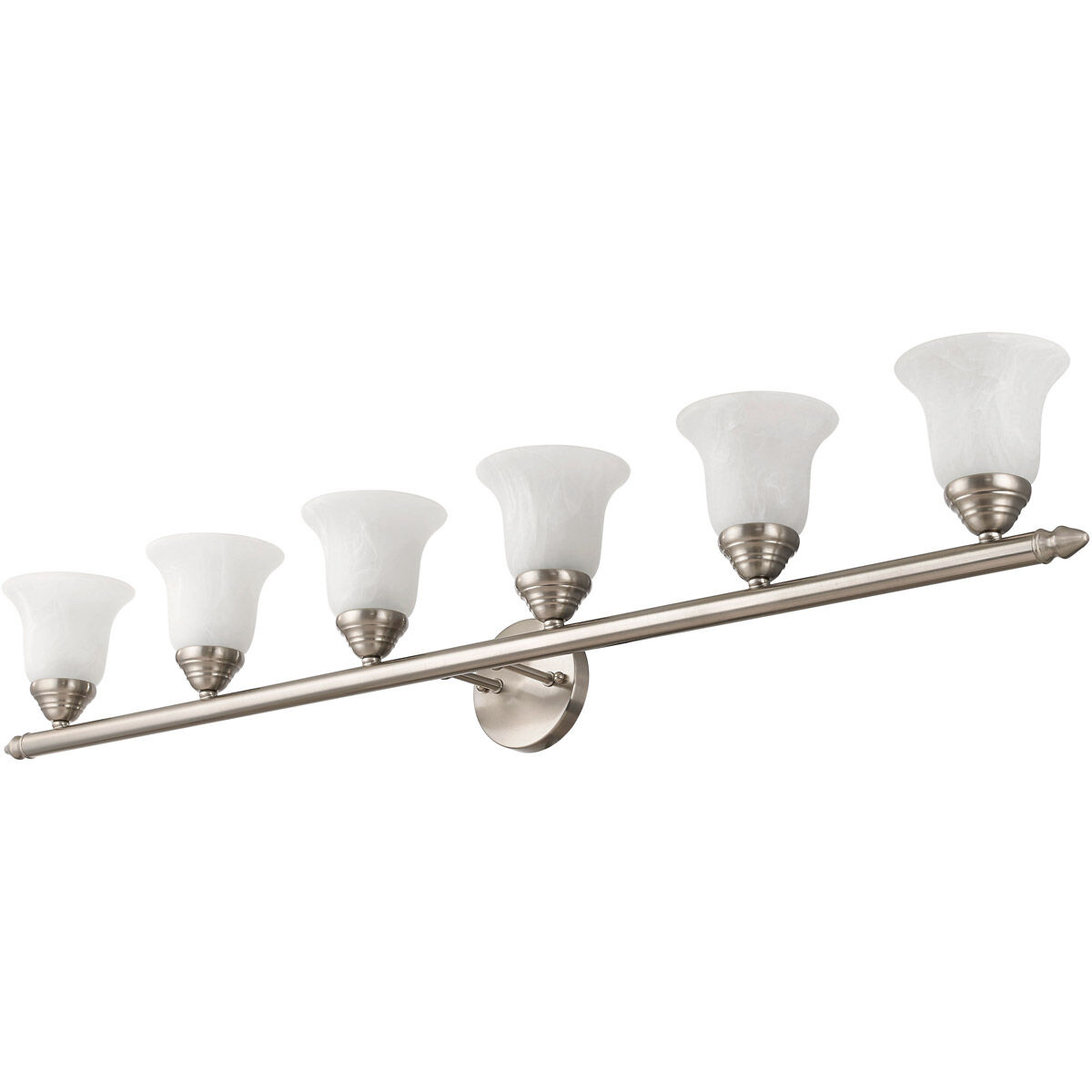 Neptune 6 Light 48 inch Brushed Nickel Bath Vanity Wall Light