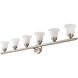 Neptune 6 Light 48 inch Brushed Nickel Bath Vanity Wall Light