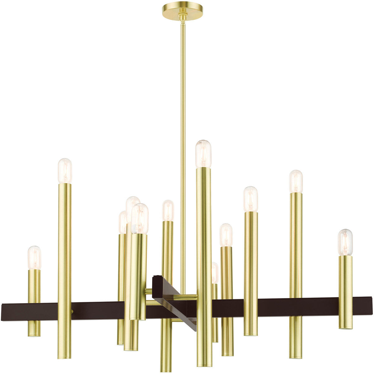 Helsinki 12 Light 44 inch Satin Brass Chandelier Ceiling Light