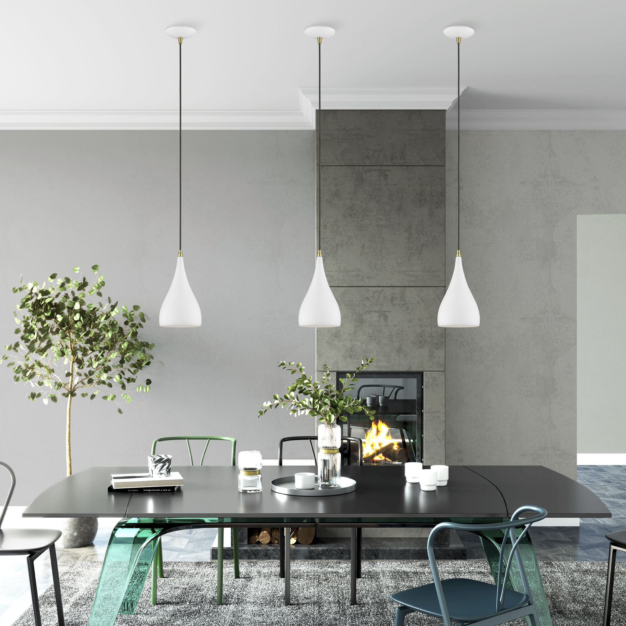 Amador 1 Light 6.25 inch Textured White with Antique Brass Accents Mini Pendant Ceiling Light