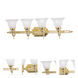 French Regency 4 Light 33 inch Polished Brass Bath Vanity Wall Light