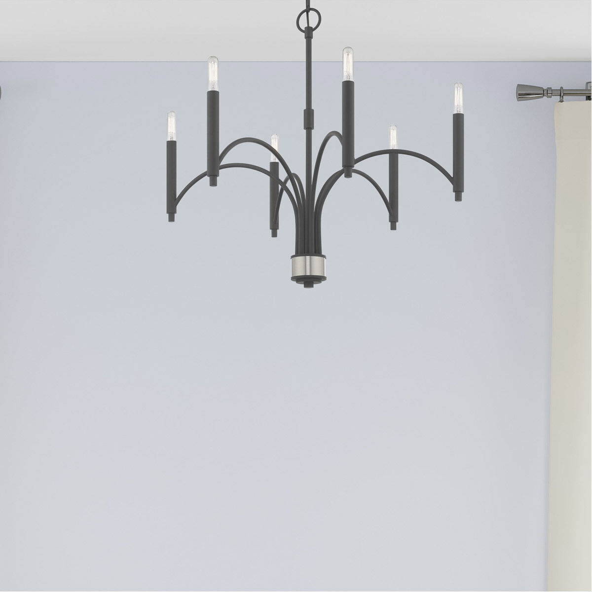 Wisteria 6 Light 26 inch Scandinavian Gray Chandelier Ceiling Light