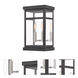 Hopewell 2 Light 12.75 inch Black with Brushed Nickel Finish Cluster and Polished Chrome Stainless Steel Reflector Small Outdoor Wall Lantern