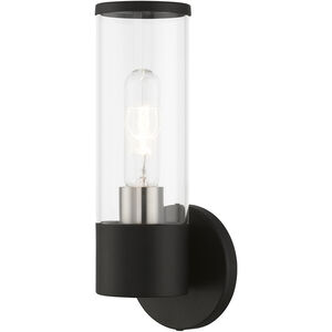 Banca 1 Light 4 inch Black with Brushed Nickel Accent ADA Single Sconce Wall Light, Single