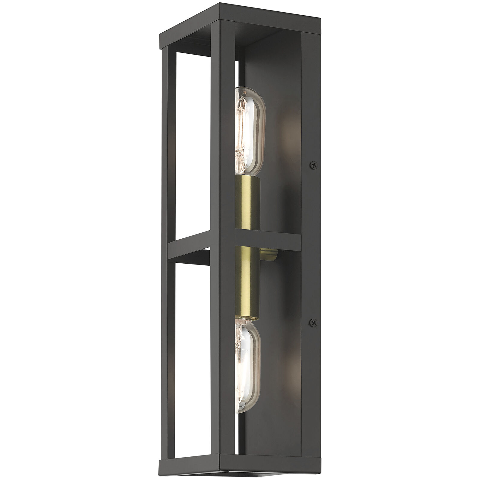 Gaffney 2 Light 16 inch Bronze with Antique Gold Finish Accents Outdoor ADA Wall Lantern