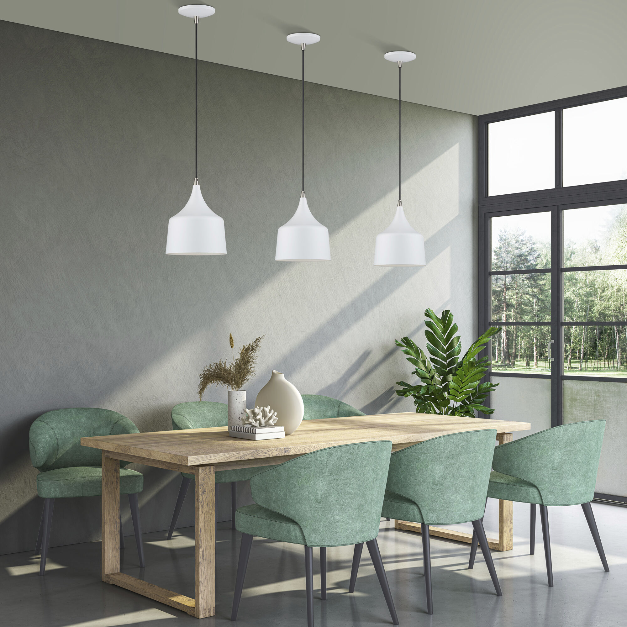 Bolita 8 inch White with Brushed Nickel Accents Pendant Ceiling Light