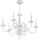 Williamsburgh 6 Light 24 inch White Chandelier Ceiling Light