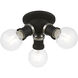 Lansdale 3 Light 7 inch Black with Brushed Nickel Accents Flush Mount Ceiling Light
