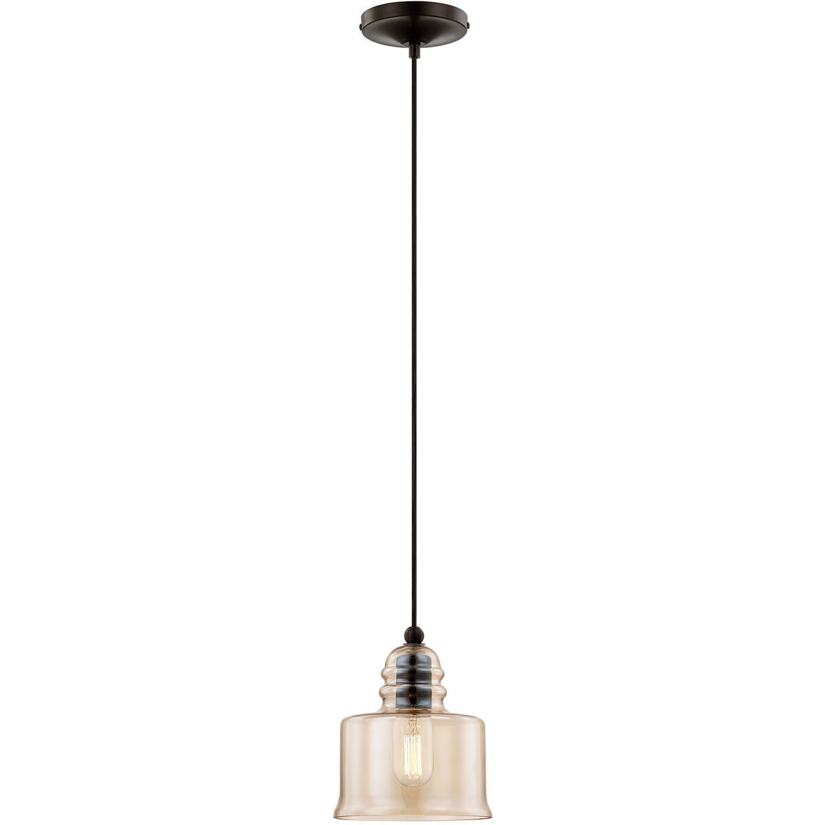 Art Glass 1 Light 7 inch English Bronze Mini Pendant Ceiling Light