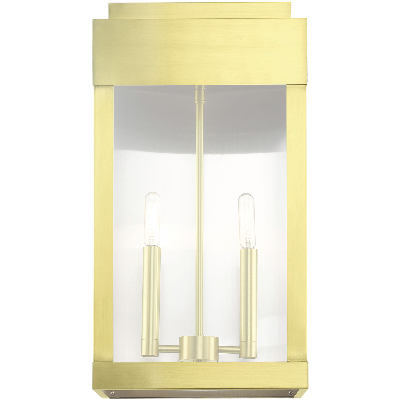 York 2 Light 19 inch Satin Brass Outdoor Wall Lantern