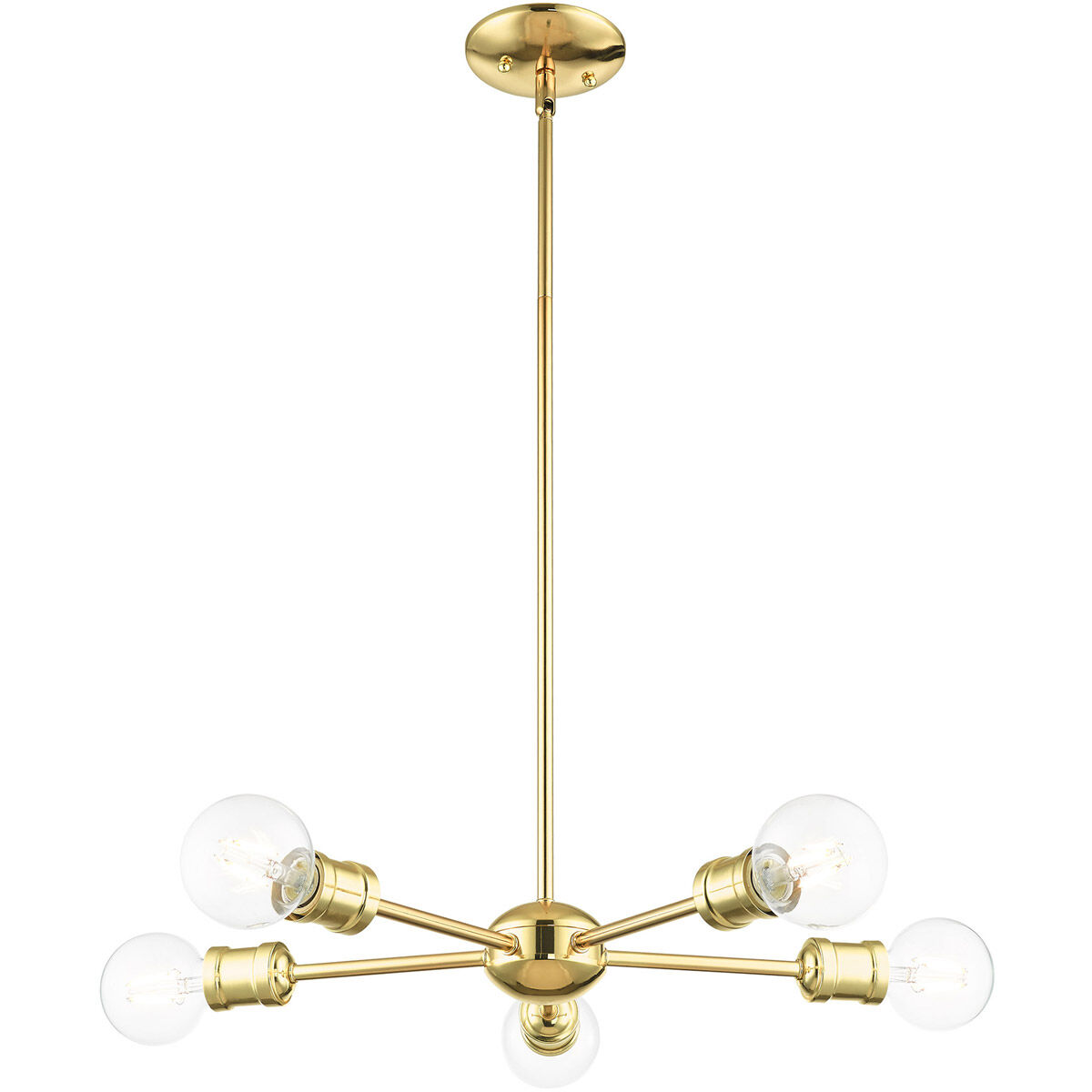 Lansdale 5 Light 19 inch Polished Brass Chandelier Ceiling Light