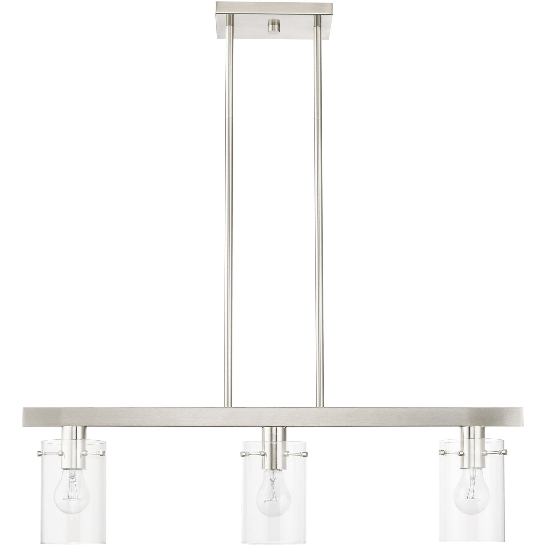 Munich 3 Light 30 inch Brushed Nickel Linear Chandelier Ceiling Light
