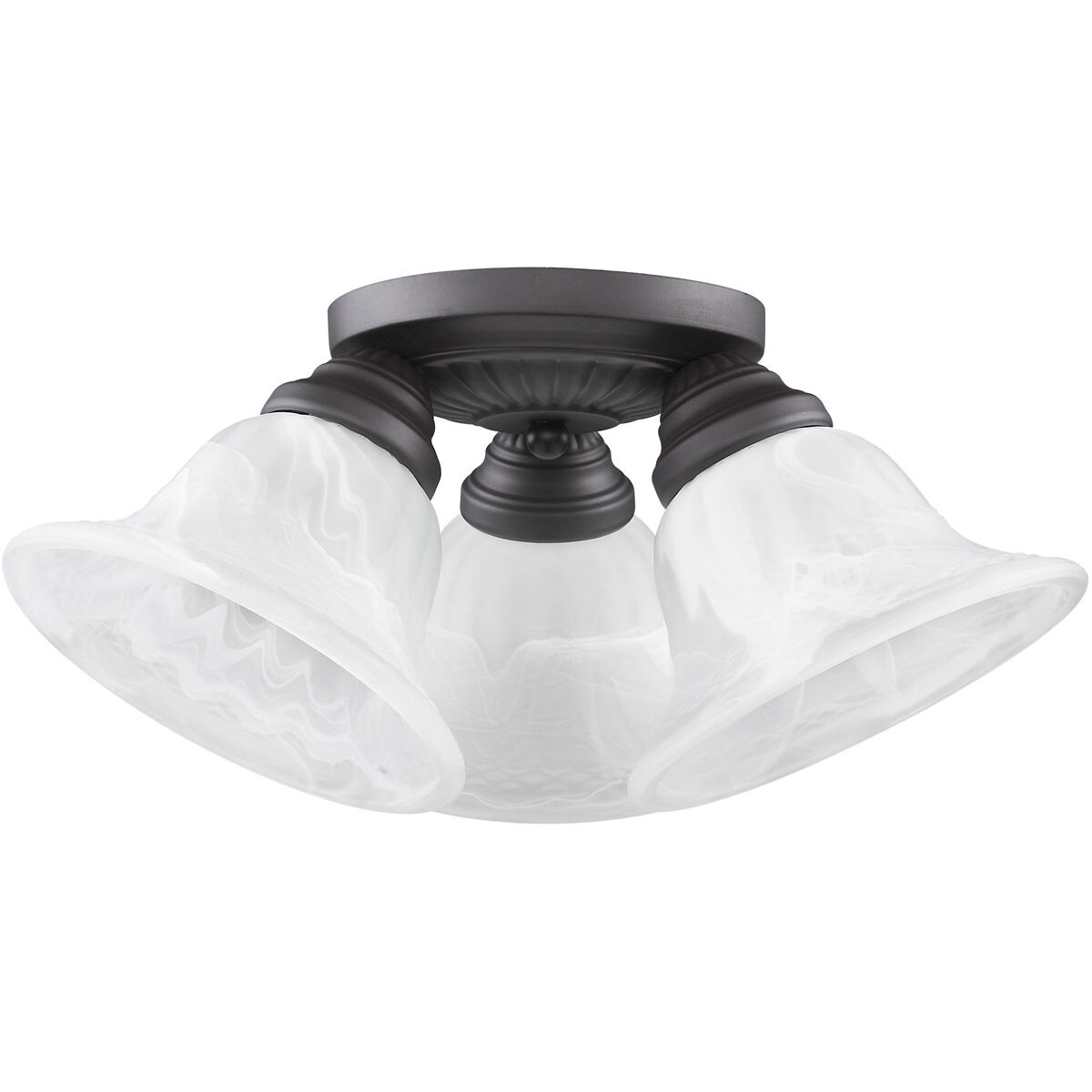 Edgemont 3 Light 15 inch Bronze Semi-Flush Mount Ceiling Light