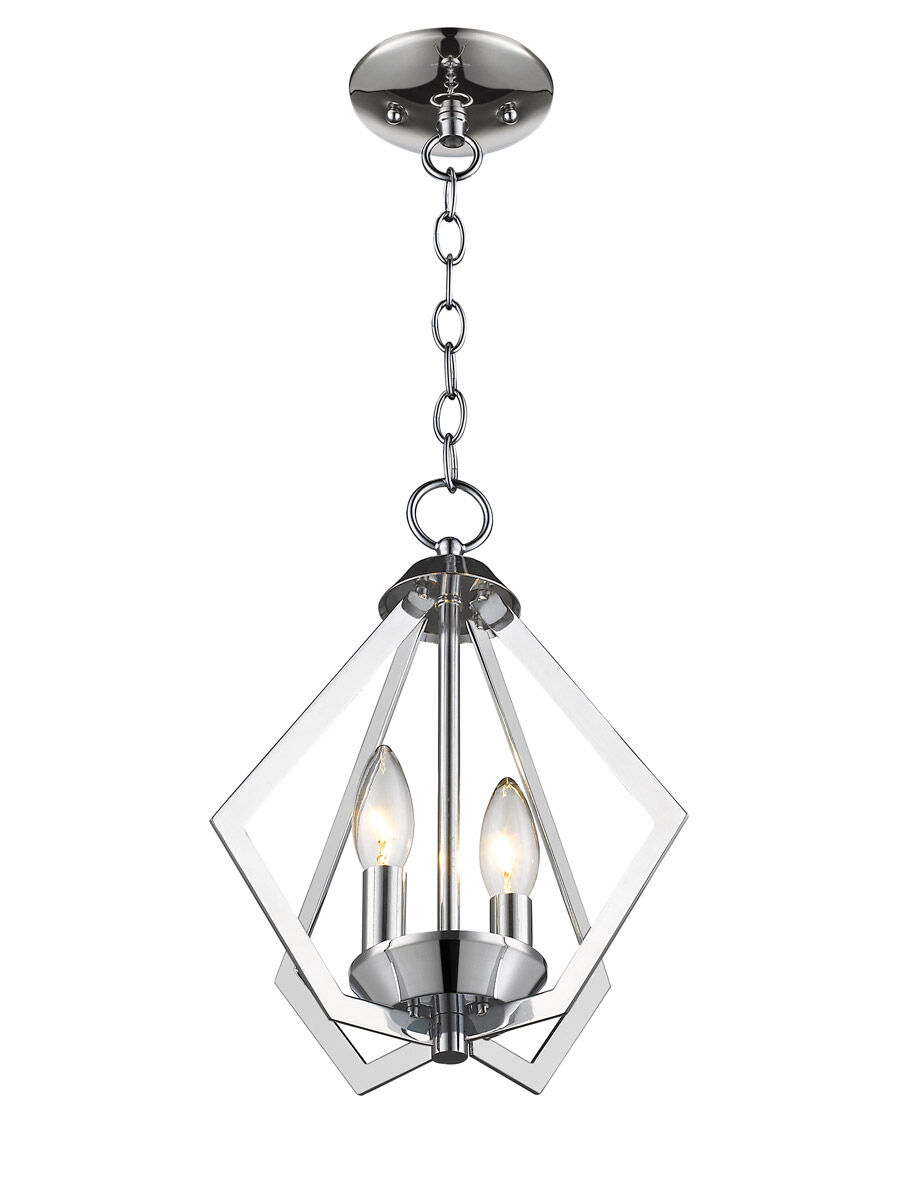 Prism 2 Light 11 inch Polished Chrome Convertible Mini Chandelier/Ceiling Mount Ceiling Light