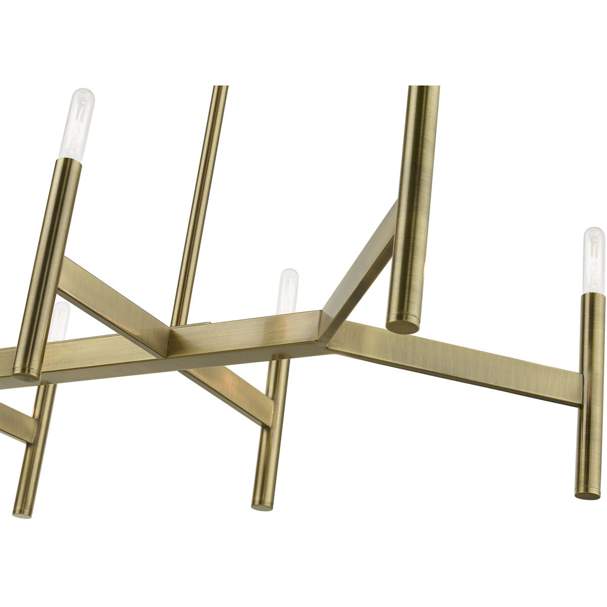 Copenhagen 8 Light 40 inch Antique Brass Linear Chandelier Ceiling Light