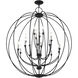 Milania 19 Light 48 inch Black with Brushed Nickel Accents Foyer Chandelier Ceiling Light