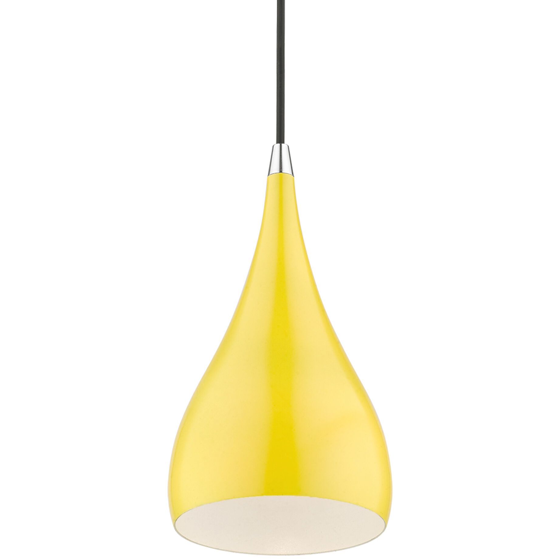 Amador 1 Light 6.25 inch Shiny Yellow with Polished Chrome Accents Mini Pendant Ceiling Light
