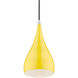 Amador 1 Light 6.25 inch Shiny Yellow with Polished Chrome Accents Mini Pendant Ceiling Light