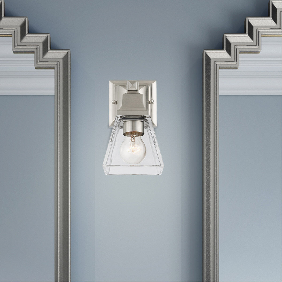 Mission 1 Light 5 inch Brushed Nickel Sconce Wall Light