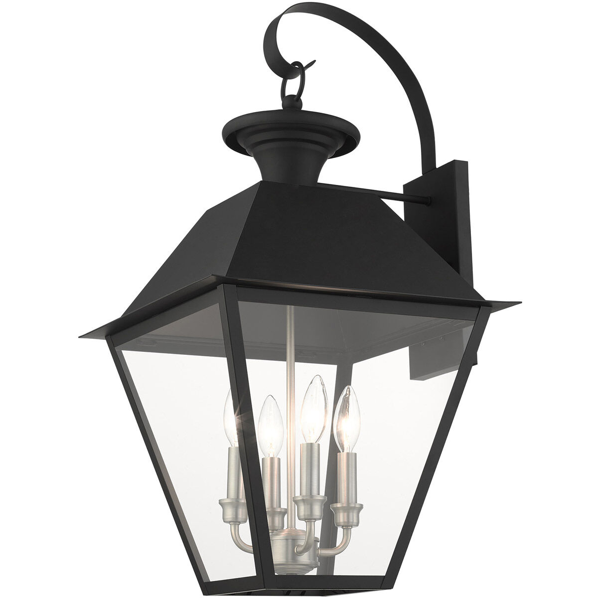 Mansfield 4 Light 28 inch Black Outdoor Wall Lantern