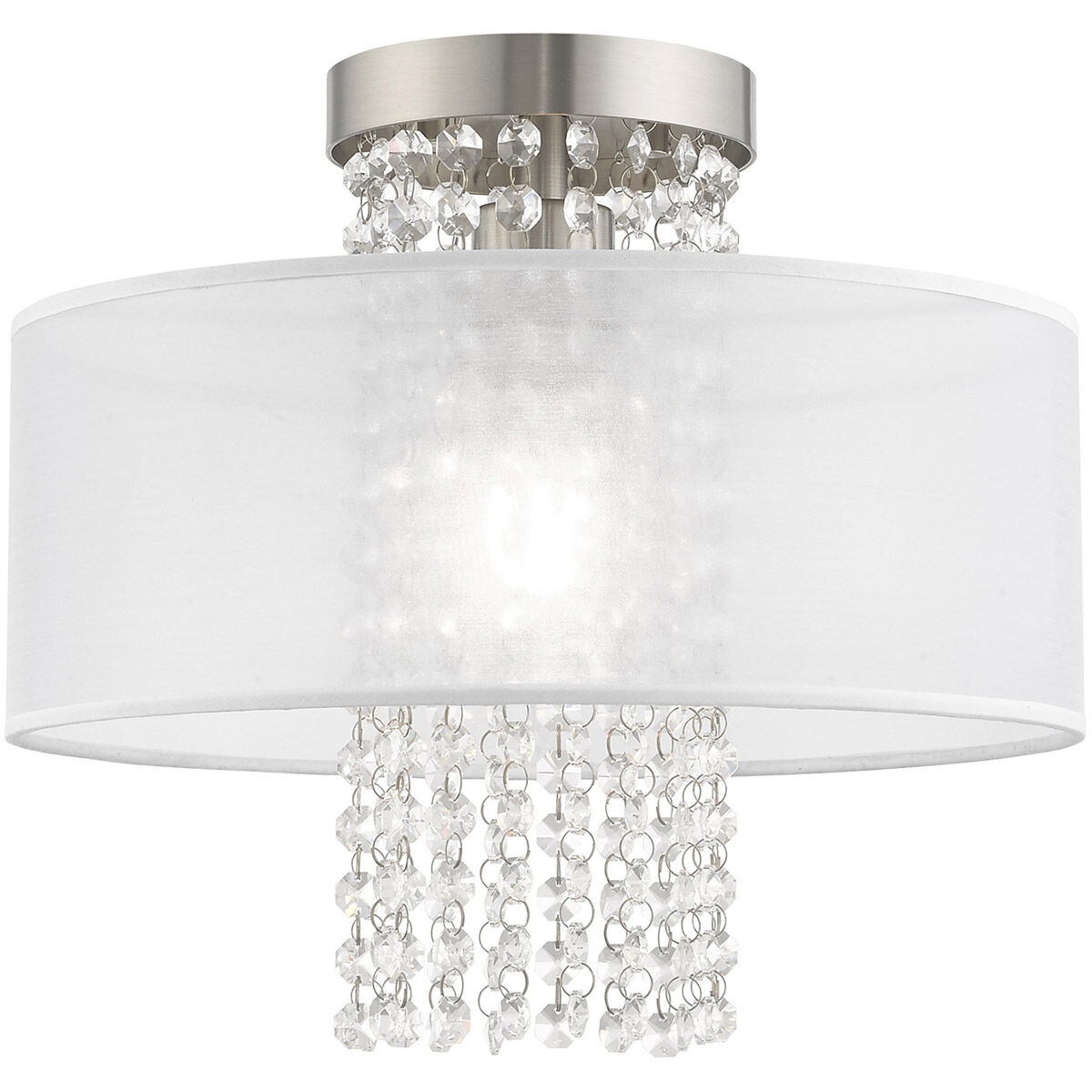 Bella Vista 1 Light 13 inch Brushed Nickel Semi-Flush Mount Ceiling Light