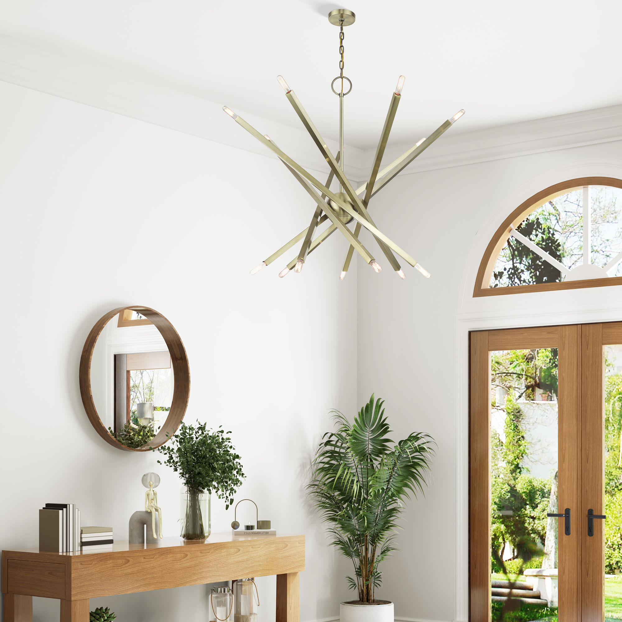 Monaco 14 Light 40 inch Antique Brass Foyer Chandelier Ceiling Light