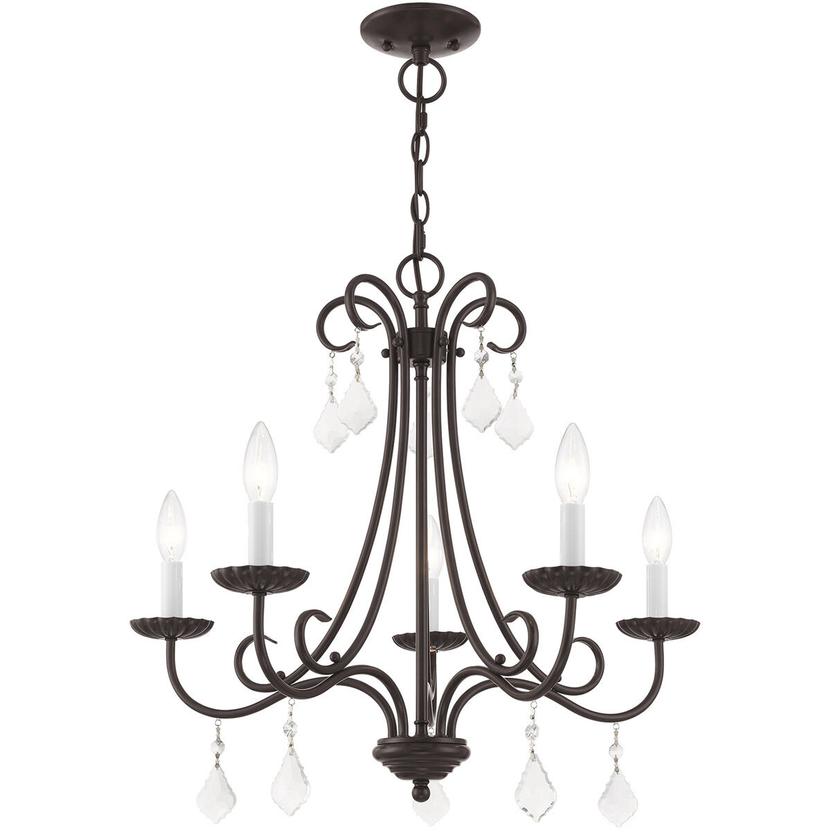 Daphne 5 Light 24.75 inch English Bronze Chandelier Ceiling Light