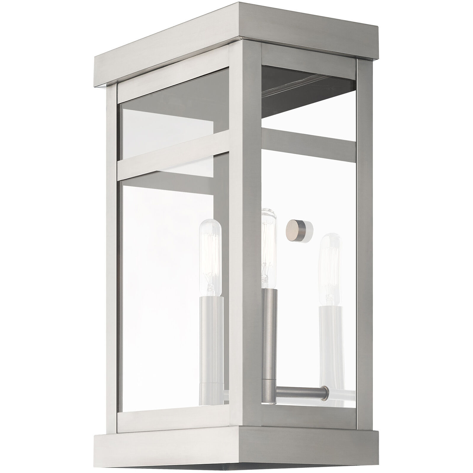 Hopewell 2 Light 15 inch Brushed Nickel Outdoor Wall Lantern